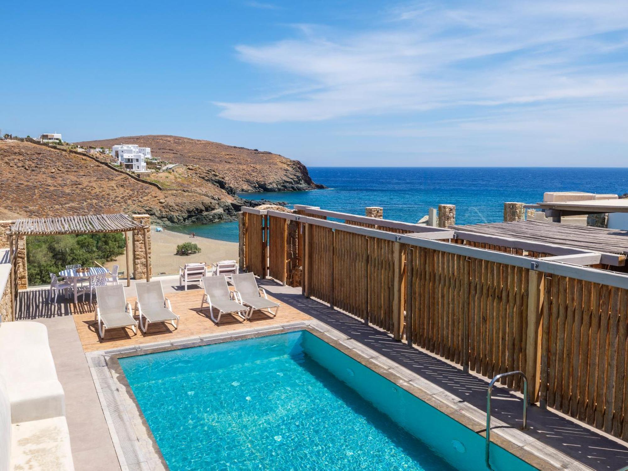 Sea Rock & Sky Private Mykonos Residence Merhia-part Kültér fotó