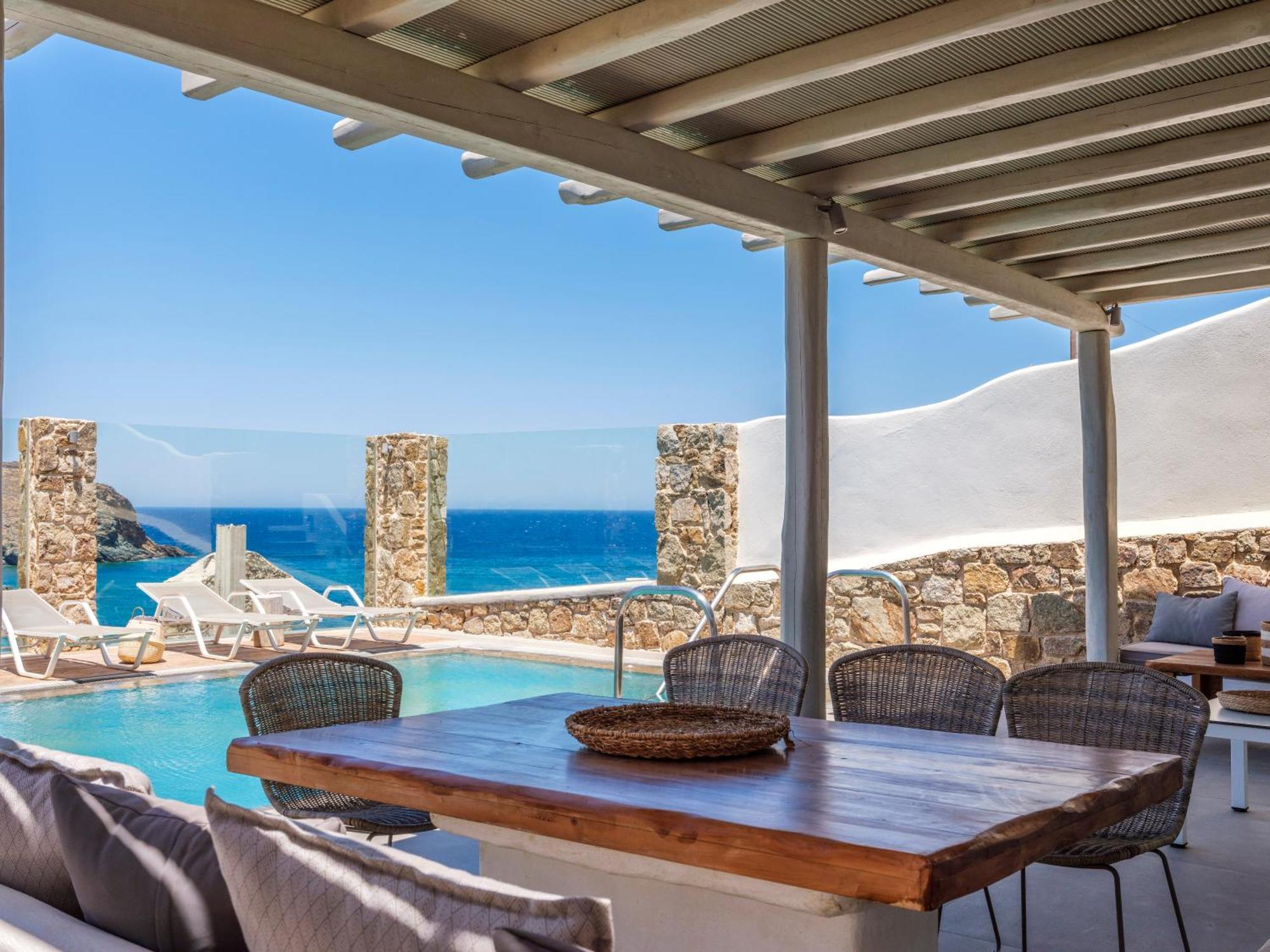 Sea Rock & Sky Private Mykonos Residence Merhia-part Kültér fotó